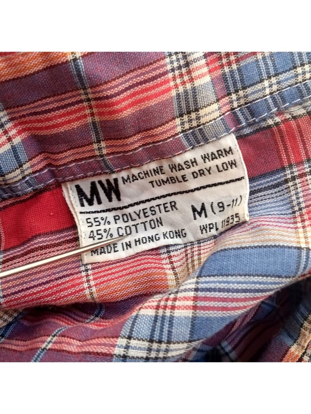 True Vintage Top Medium Plaid 1980's Short-Sleeve Button-Up Shirt Thin Campgirl